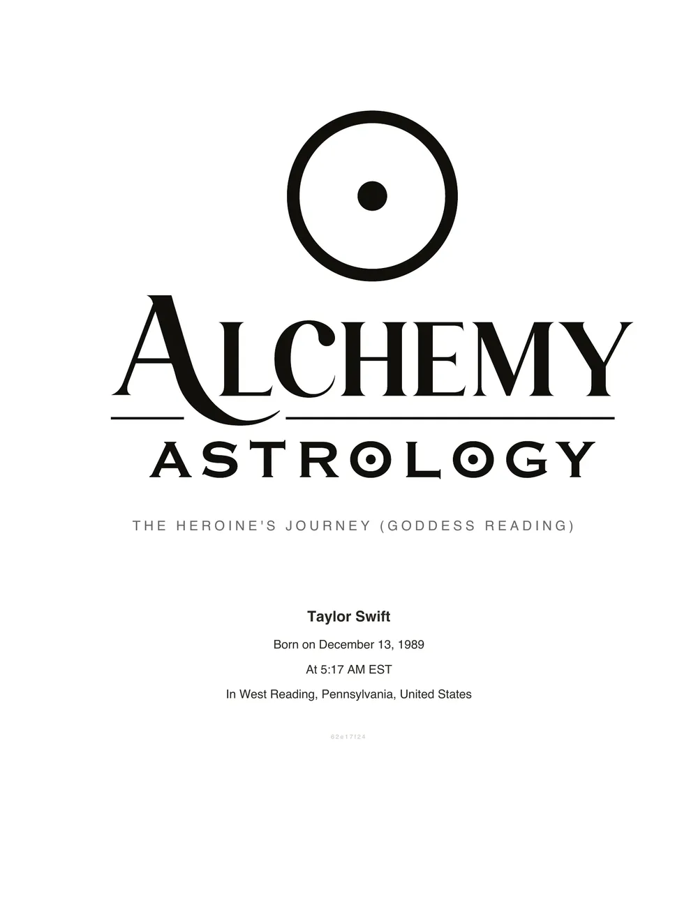 Page 1 of an example Goddess Report