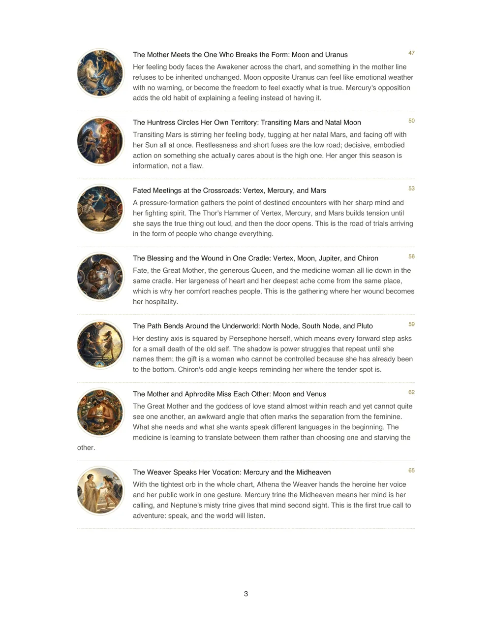 Page 4 of an example Goddess Report