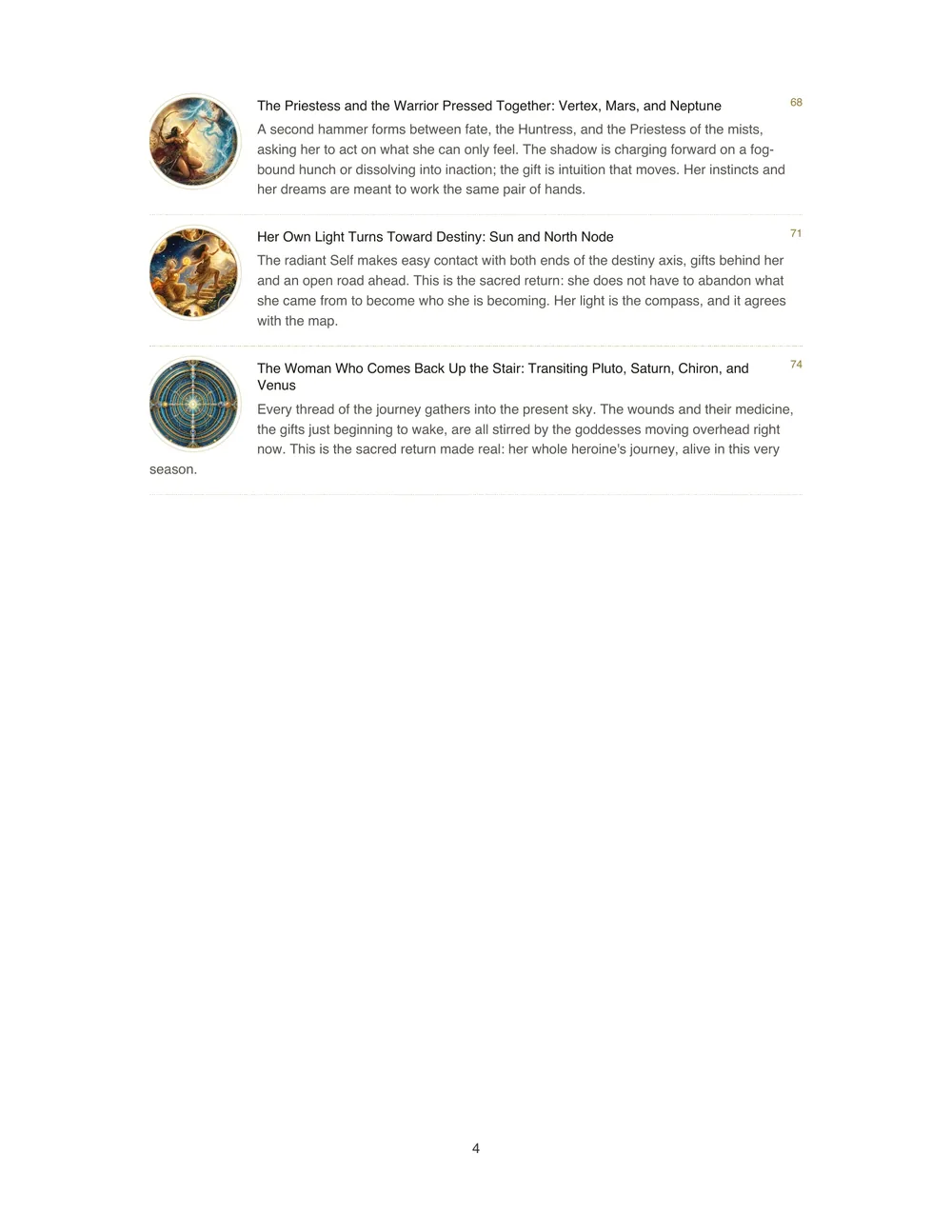 Page 5 of an example Goddess Report