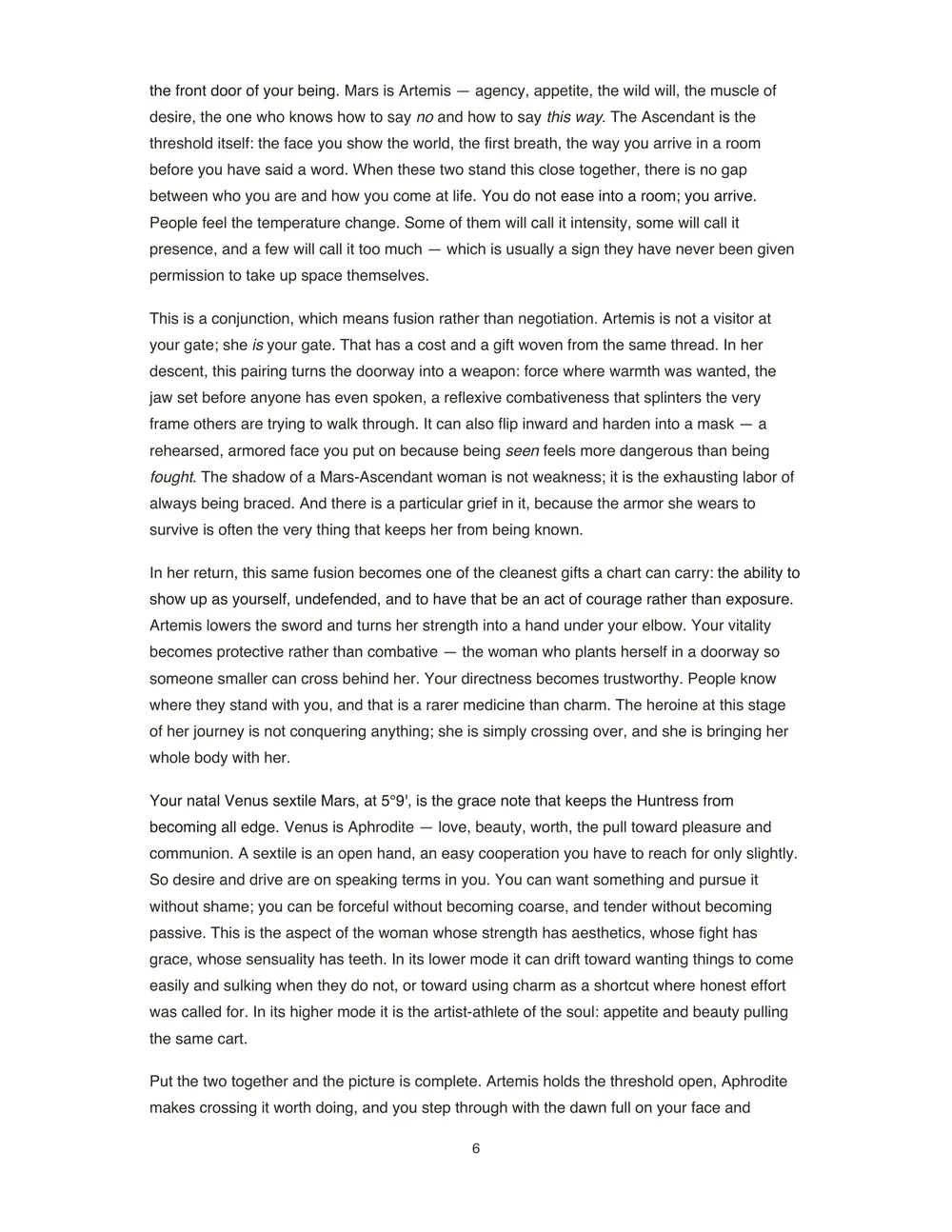 Page 7 of an example Goddess Report