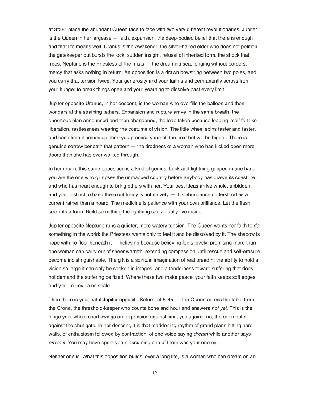 Page 13 of an example Goddess Report