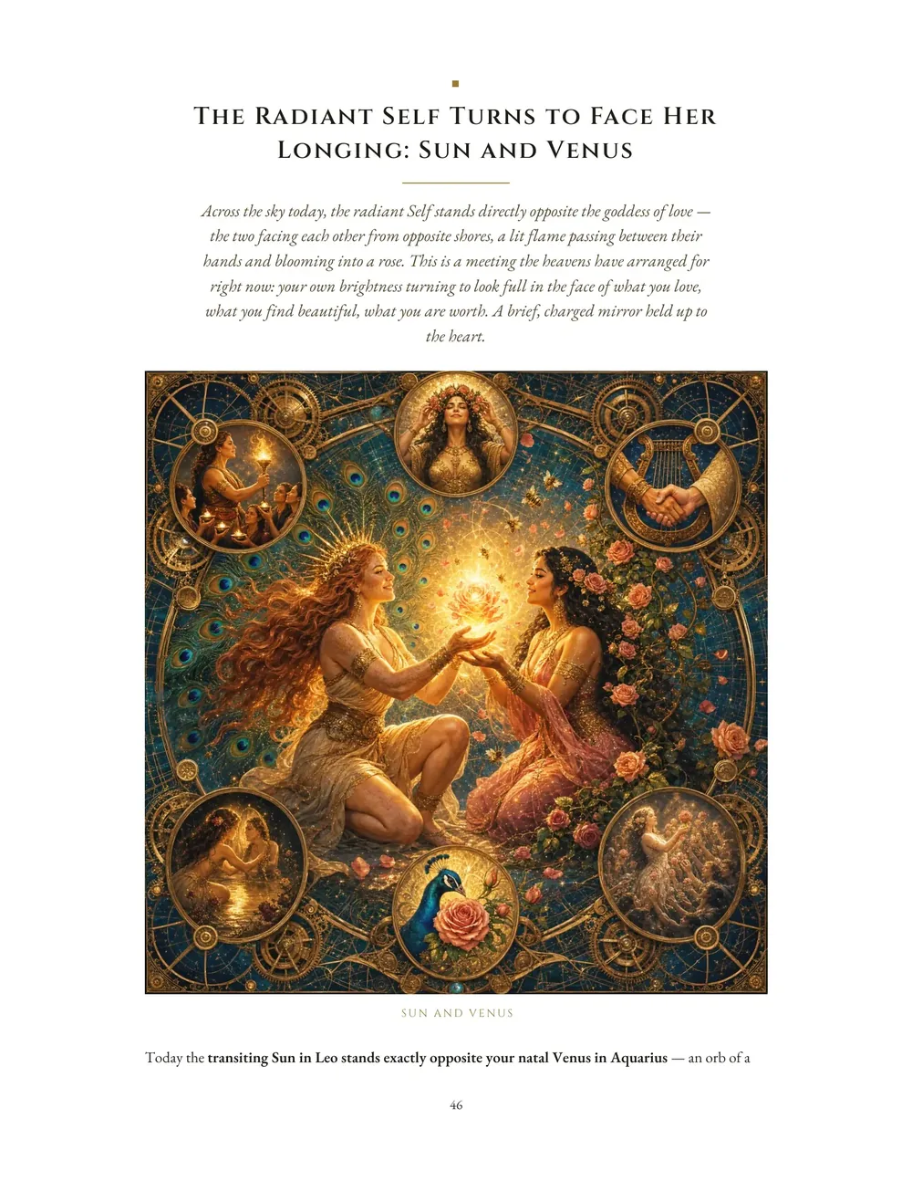 Sample report page titled The Radiant Self Turns to Face Her Longing